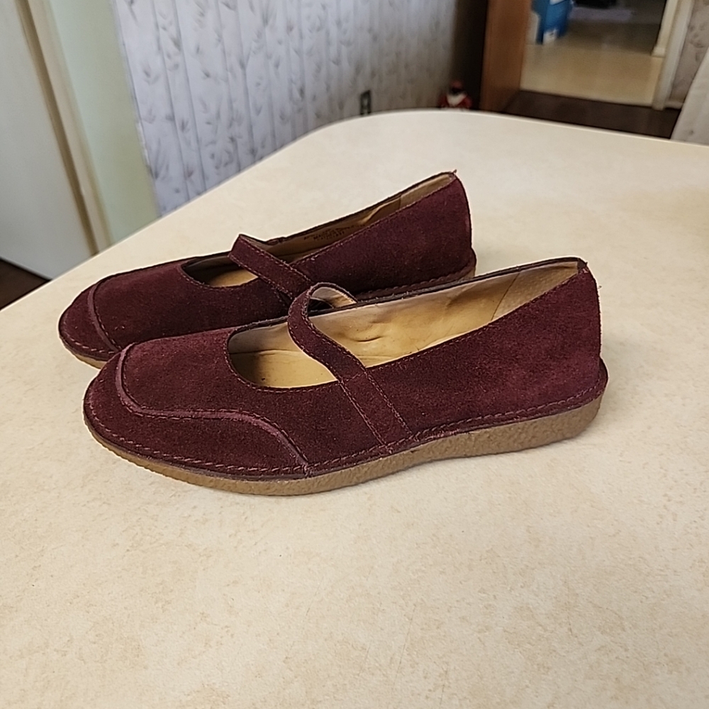 NEW Rockport Seaview Womens Size 6.5 Slip-on Mary Jane Shoes Burgundy Suede - Picture 3 of 9